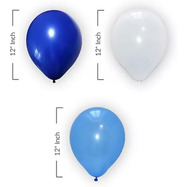 30Pcs ROYAL BLUE, LIGHT BLUE, WHITE Latex Balloons BALOONS Theme Party DECOR UK 3