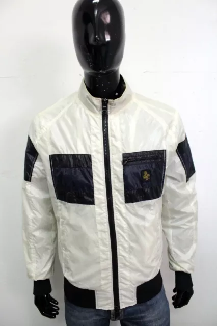 Giubbotto RefrigiWear Taglia L Uomo Giubbino Bianco Panna Jacket Coat Giacca