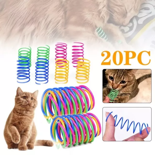 2024 4-20 Packs Cat Spring Toys Plastic Springs Toys Colorful Kitten Pets new