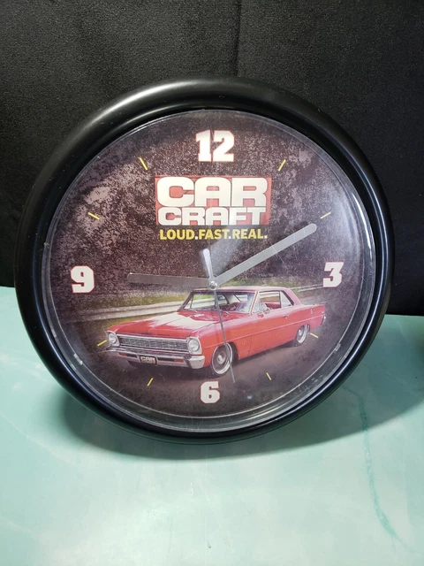 CAR CRAFT Collectible Wall Clock Works Promo Item Hotrod Classic VGUC Garage