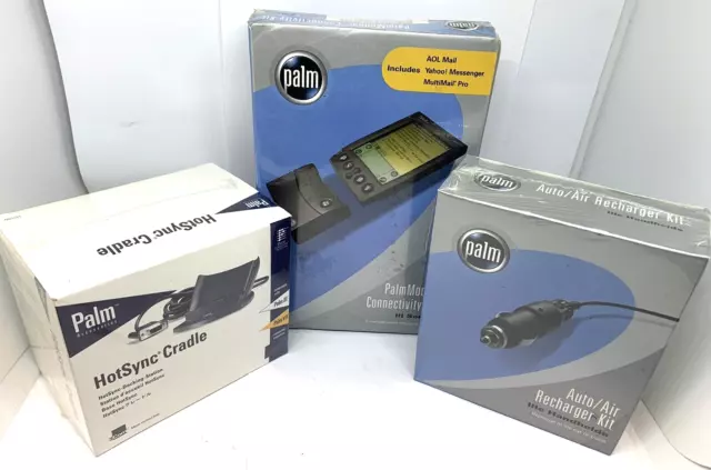 Palm PDA BUNDLE- Hot Sync Cradle-Auto/Air Recharge Kit-PalmModem Connectivity