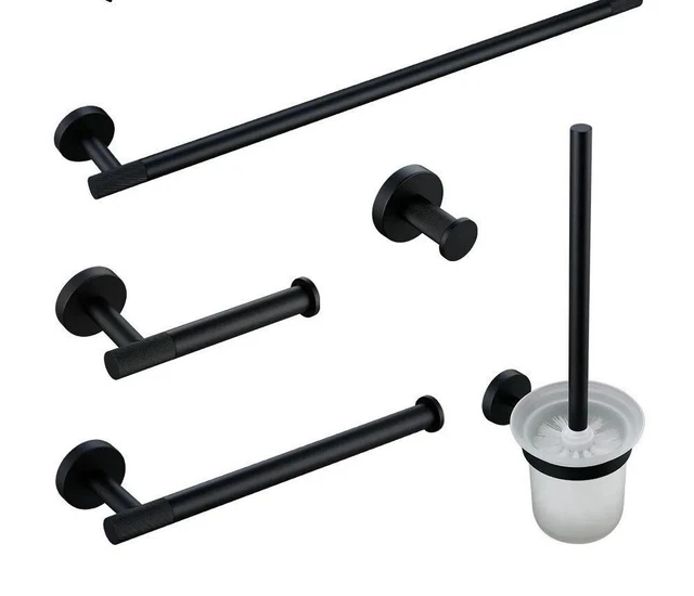 Towel Bar Bath Robe Hook Shelf for Towels Paper Tissue Holder Bathroom Accessory