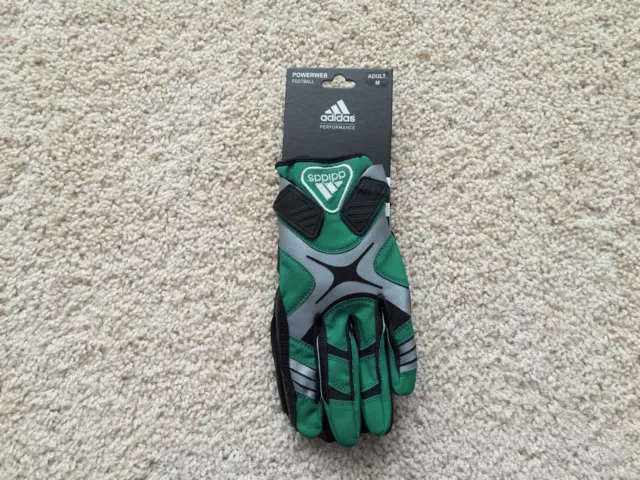NEW ADIDAS POWERWEB Football Receiver Gloves adult Green Black $13.50 PicClick
