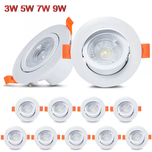 LED Einbaustrahler Decken Spots 3W 5W 7W 9W Einbauleuchte 230V Flach Deckenlampe