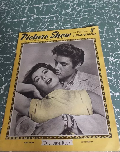 Rare PICTURE SHOW Magazine 1st MARCH 1958 Elvis Presley/Jailhouse Rock Q007