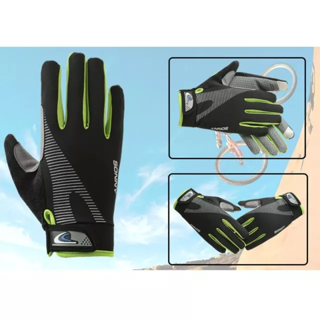 1 Pair Touch Screen Cycling Gloves Pad Shockproof Long Full Finger Gloves M~XL