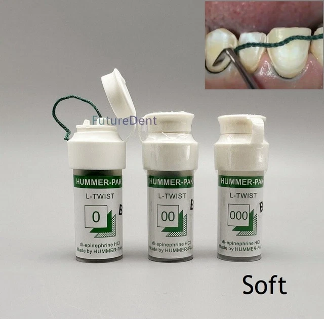 2x Dental Disposable Gingival Retraction Cord  Thread Knitted Cotton Line Soft