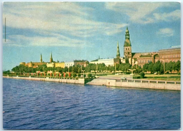 Postcard - Komsomol Embankment - Riga, Latvia