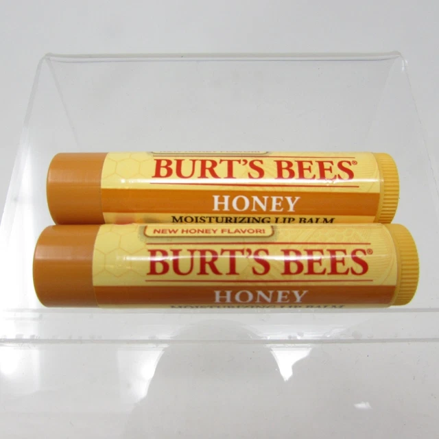 Burt's Bees Honey Flavored Moisturizing Lip Balm Set of 2 NEW