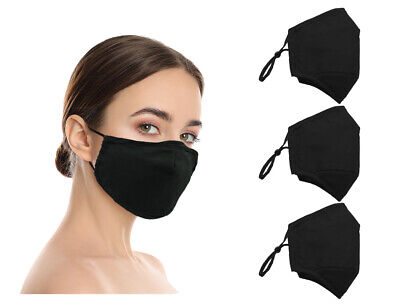 Washable Reusable Double Layer Cotton Cloth Face Mask (In Stock) - 3 Pack