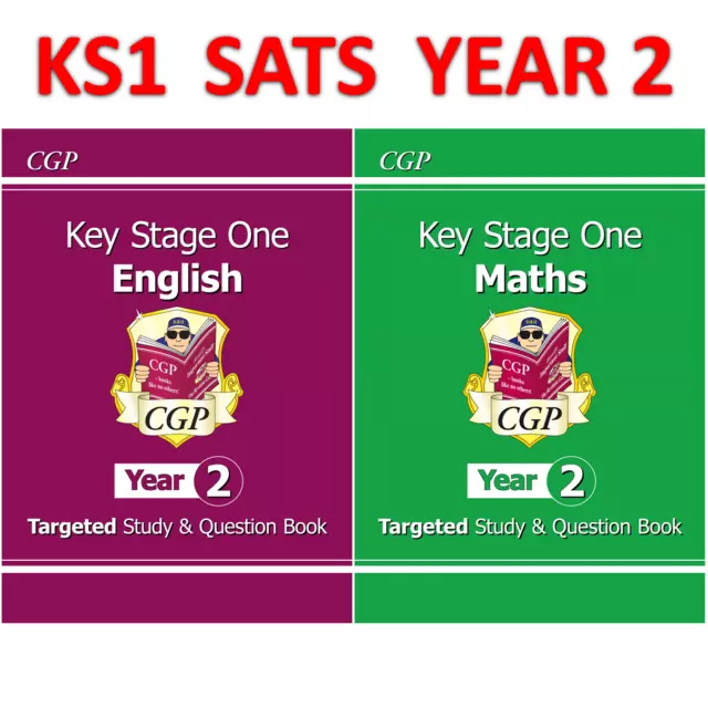KS1 Sats Year 2 Maths English Targeted Study &Question Book with Answer Ages 6-7