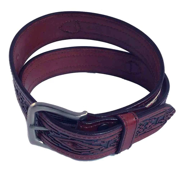 Ceinture Western Wrangler Marron – Réf. 103, Cuir Véritable, Unisexe, Neuve Avec étiquettes
