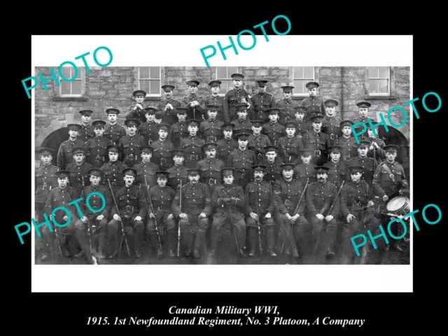 OLD HISTORIC PHOTO OF CANADIAN MILITARY WWI 1st NEWFOUNDLAND REGIMENT A COMPANY