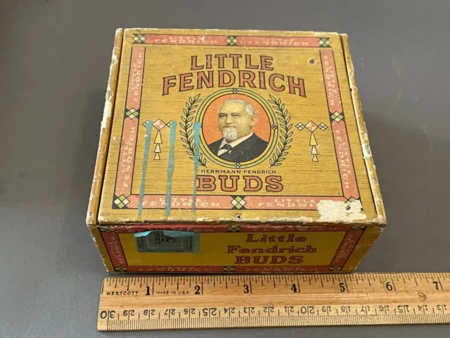 Vintage Little Fendrich Buds Factory 202 Indiana Cigar Box