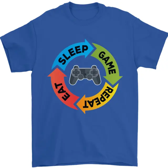Gamming Eat Sleep Game Repeat Gamer Mens T-Shirt 100% Cotton 10