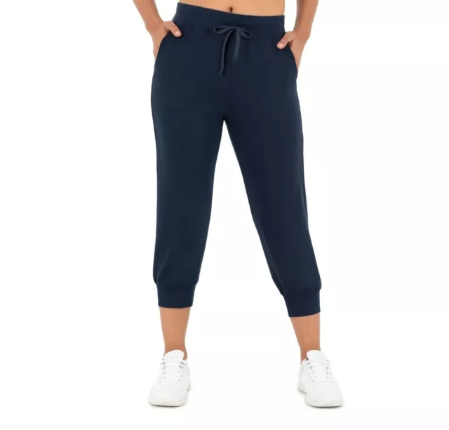 ATHLETIC WORKS WOMEN'S French Terry Athleisure Capri Jogger Pants