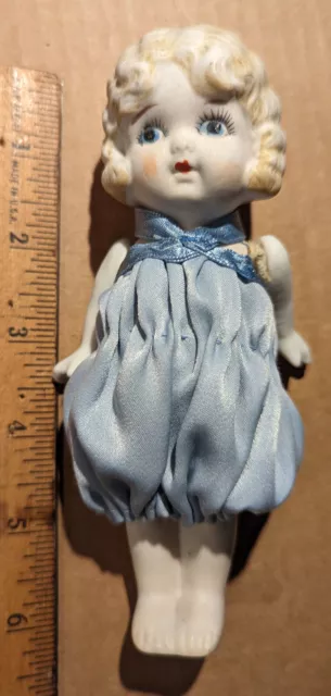 Vintage 6" Bisque Flapper Kewpie Type Doll with Jointed Arms Japan