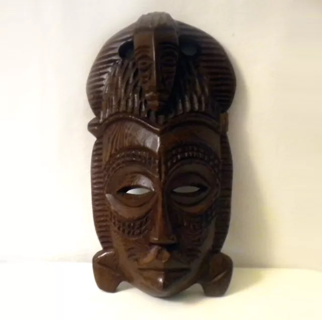 Vintage Handcrafted African Art Collection Mel’Ange Mask Made in Africa-Congo 3