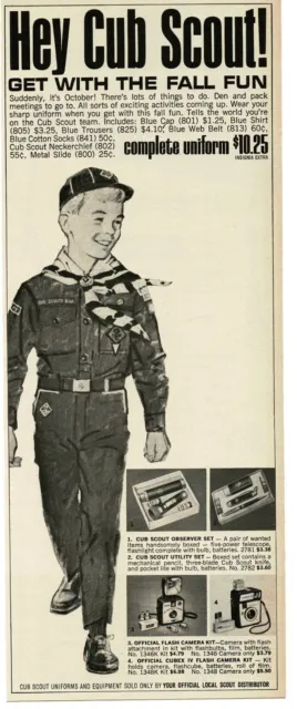 1966 CUB SCOUT Official uniform flashlight  knife Cubex camera Vintage Print Ad