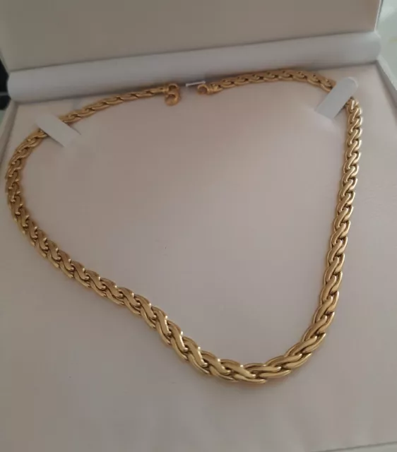 collier en or 18 carats maille palmier plat