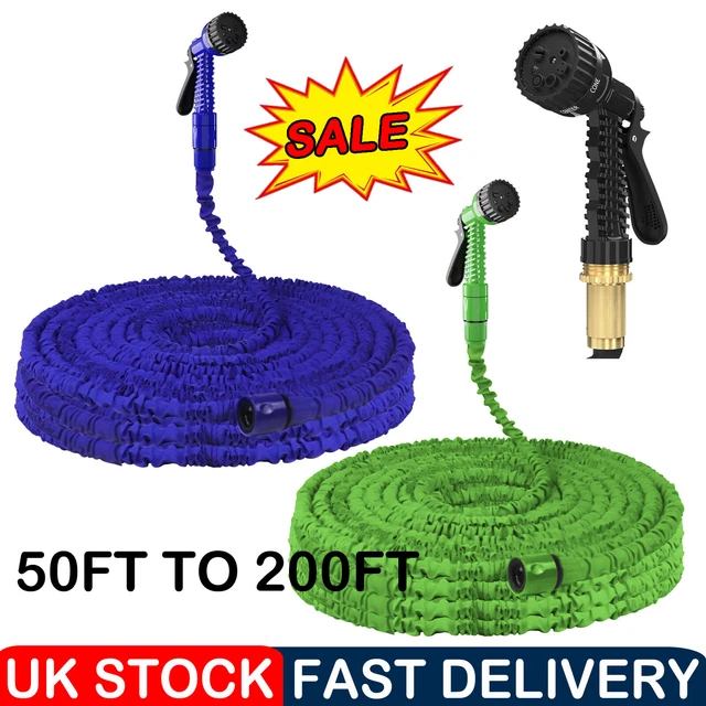 Heavy Duty Expandable Garden Hose Set With 7-Pattern Spray Gun - 15m To 45m Options