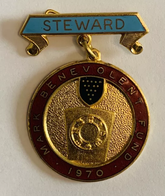 Vintage Masonic Mark Benevolent Fund Jewel Steward Freemasonry