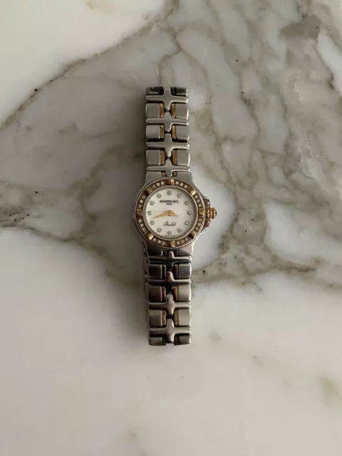 Raymond Weil Women's Parsifal Wrist Watch 9990 Two Tone 18K Gold Diamond Bezel Raymond Weil Women's Parsifal Wrist Watch 9990 Two Tone 18K Gold Diamond Bezel