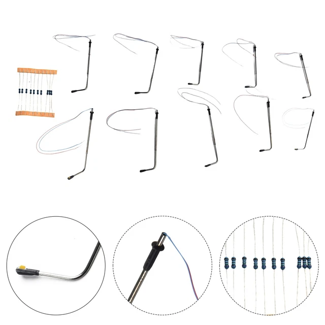 Lot De 10 Lampadaires Muraux HO/OO Avec LED Blanc Chaud – 3V CC, 20mA, Fils Et Résistances Inclus – Parfait Pour Maquettes Ferroviaires