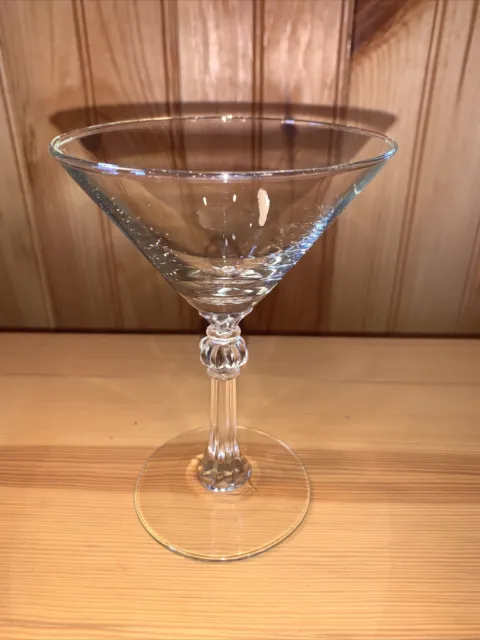 Crystal Stem Cut Polished Cocktail Martini Wine Tall Sherbet Glass Pedestal Base