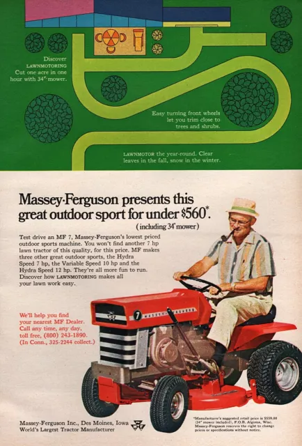1969 Massey Ferguson MF-7 Garden Tractor Original Color Ad