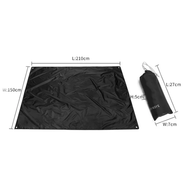 210*150 cm almohadilla de camping almohadilla impermeable diseño plegable negra