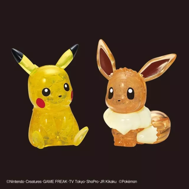 Beverly 3D Crystal Puzzle Pokemon Pikachu & Eevee 48 pieces Free Shipping