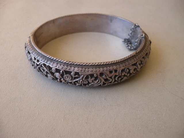 Bracelet Art Déco En Argent Massif 925 - Créateur Rare - Ancien Et Sculpté