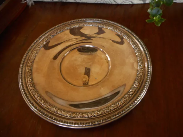 Reed & Barton Silver Plate Tray Vintage Farmhouse Country Decor 10.5" Rustic