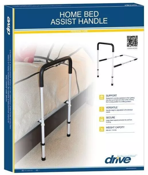 Drive Medical Adjustable Height Home Bed Assist Rail Handle RTL15063-ADJ