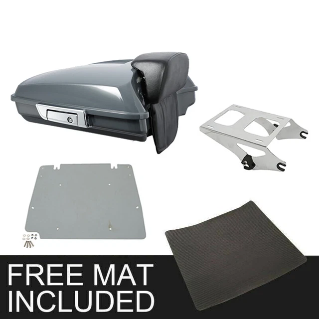 Razor Trunk Pad Mount Rack Plate Fit For Harley Touring Glide 14-23 Gunship Gray