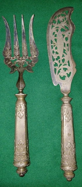 SERVICE À POISSON Pelle et Fourchette en ARGENT Orfèvre BERLIN & Cie (1891-1897) EUR 8,00