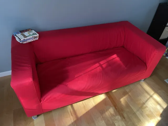 IKEA KLIPPAN Sofa  Loveseat Couch In Red Color Cover