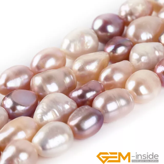 Natural Freshwater Pearls Gemstones Potato Nugget Loose Beads 15" 10-12x12-14mm 2