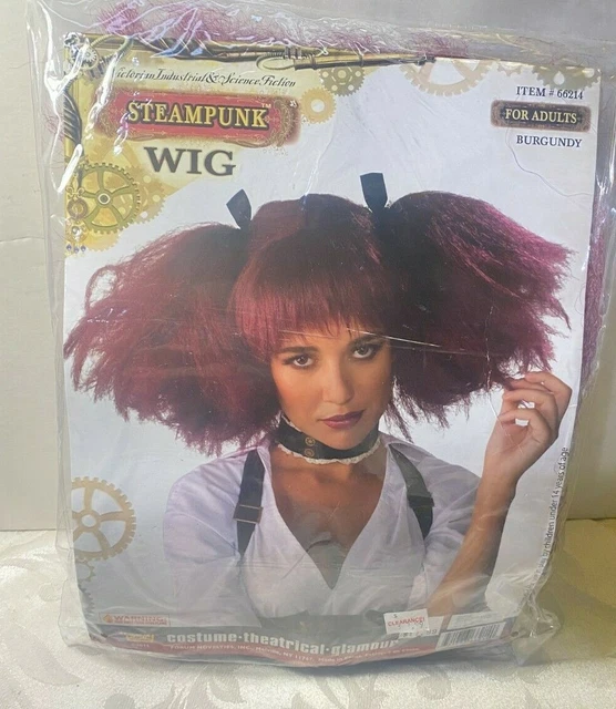 Forum Victorian Science Fiction Steam Punk Adult Halloween Burgundy WiG New