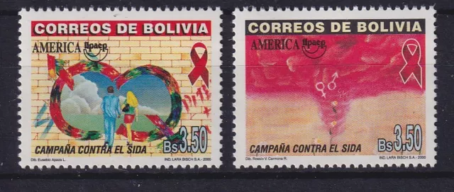 Bolivien 2000 Amerika: Kampf gegen AIDS Mi.-Nr. 1452-1453 postfrisch **