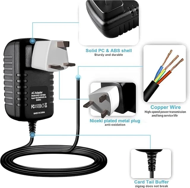 12V 2A AC-DC Adaptor Power Supply Charger for Teclast F6 Plus Laptop
