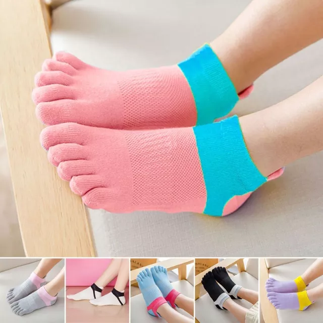 Trendy Women's Combed Cotton Two Color Five Toes Socks for Casual or Sport Wear