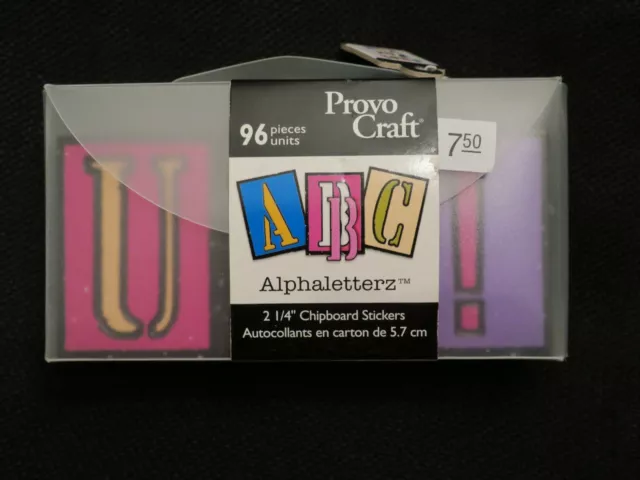 Provo Craft Alphaletterz 96 piece 2 1/4" Chipboard Letter Stickers - Multi-color