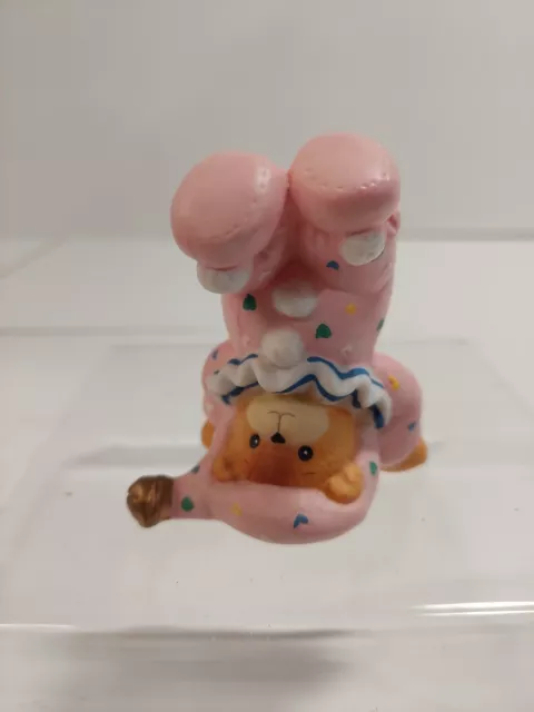 Enesco Lucy Rigg Lucy And Me Vintage Porcelain Bear Figurine Pink Pajama Girl