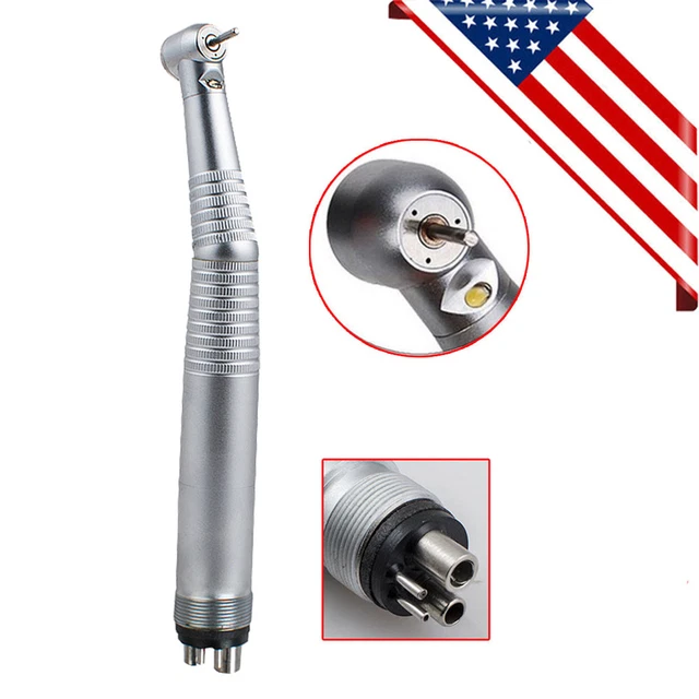 E-generator LED Dental Fiber Optic High Speed Handpiece 4 Hole Push Button A+
