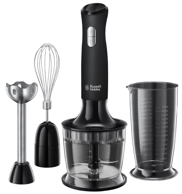 RUSSELL HOBBS 3IN1 Hand Blender, Electric Whisk & Chopper, Matte Black