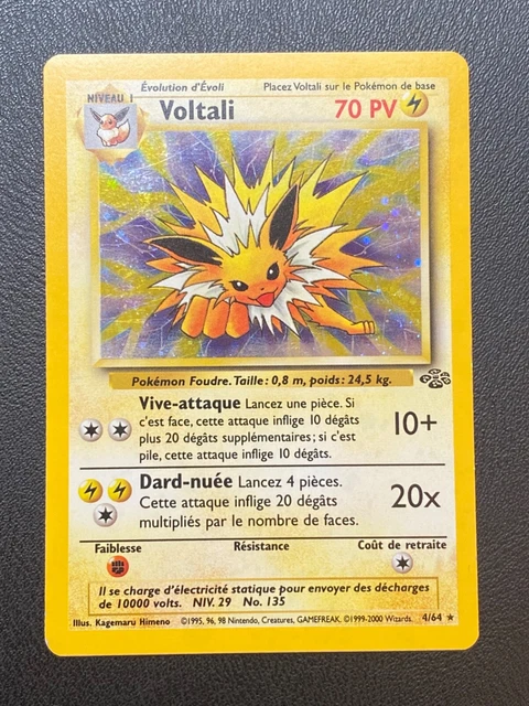 Pokemon Cards Fr Wizards Jungle - Voltali 4/64 Holo - Exc+/Nm