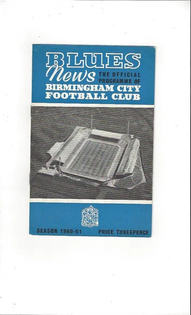1960/61 Birmingham City v Fulham Football Programme