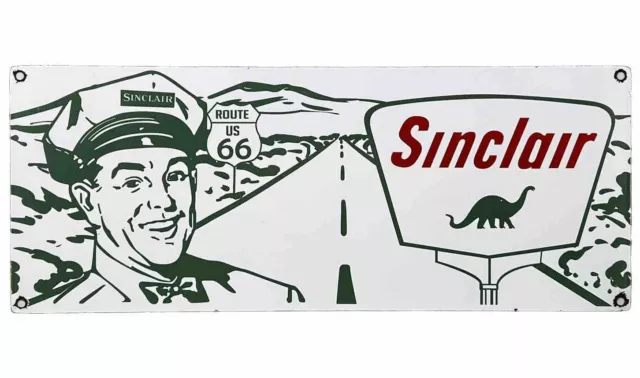 Vintage Sinclair Gasoline Porcelain Sign Gas Station Pump Motor Oil Route 66